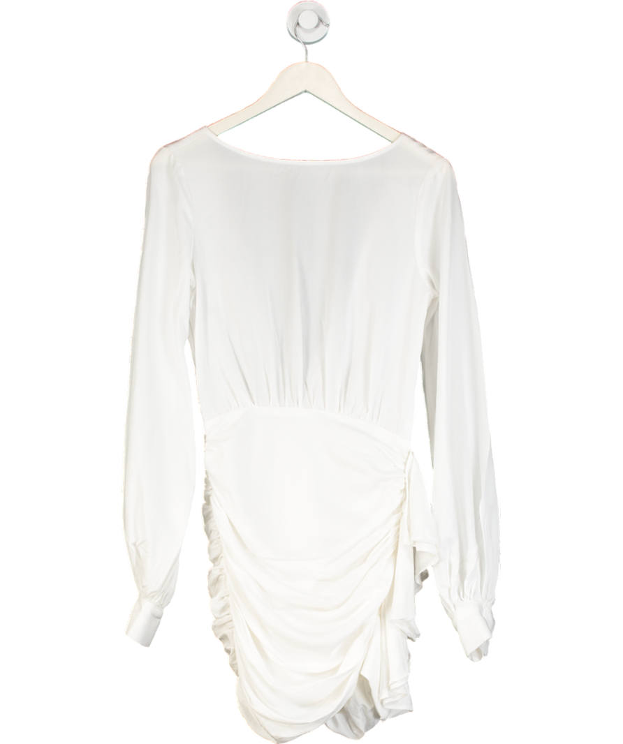 House of CB White Backless Ruched Chamberry Mini Dress UK S