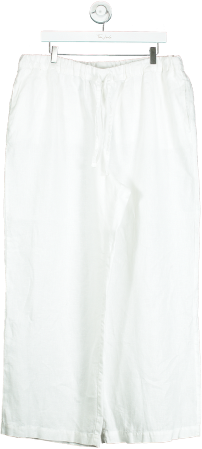 Boden White Linen Trousers UK 18