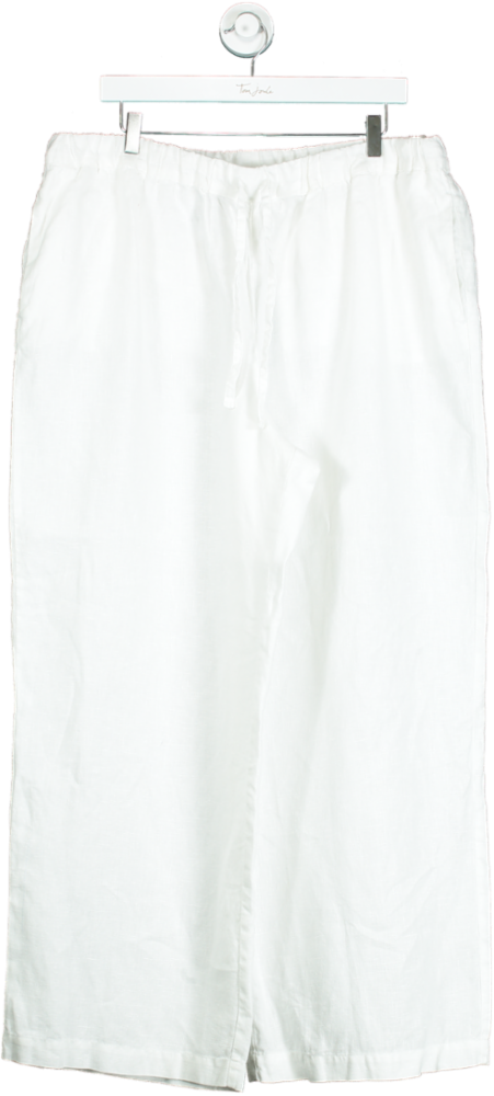 Boden White Linen Trousers UK 18