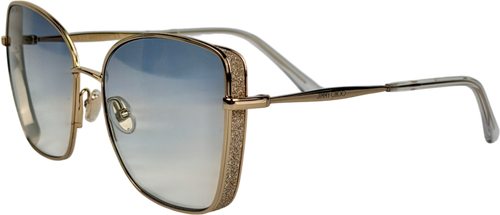 Jimmy Choo Metallic Alexis Rose Square Sunglasses