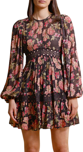 byTIMO Black Georgette Lace Minidress Midnight Blush UK XS