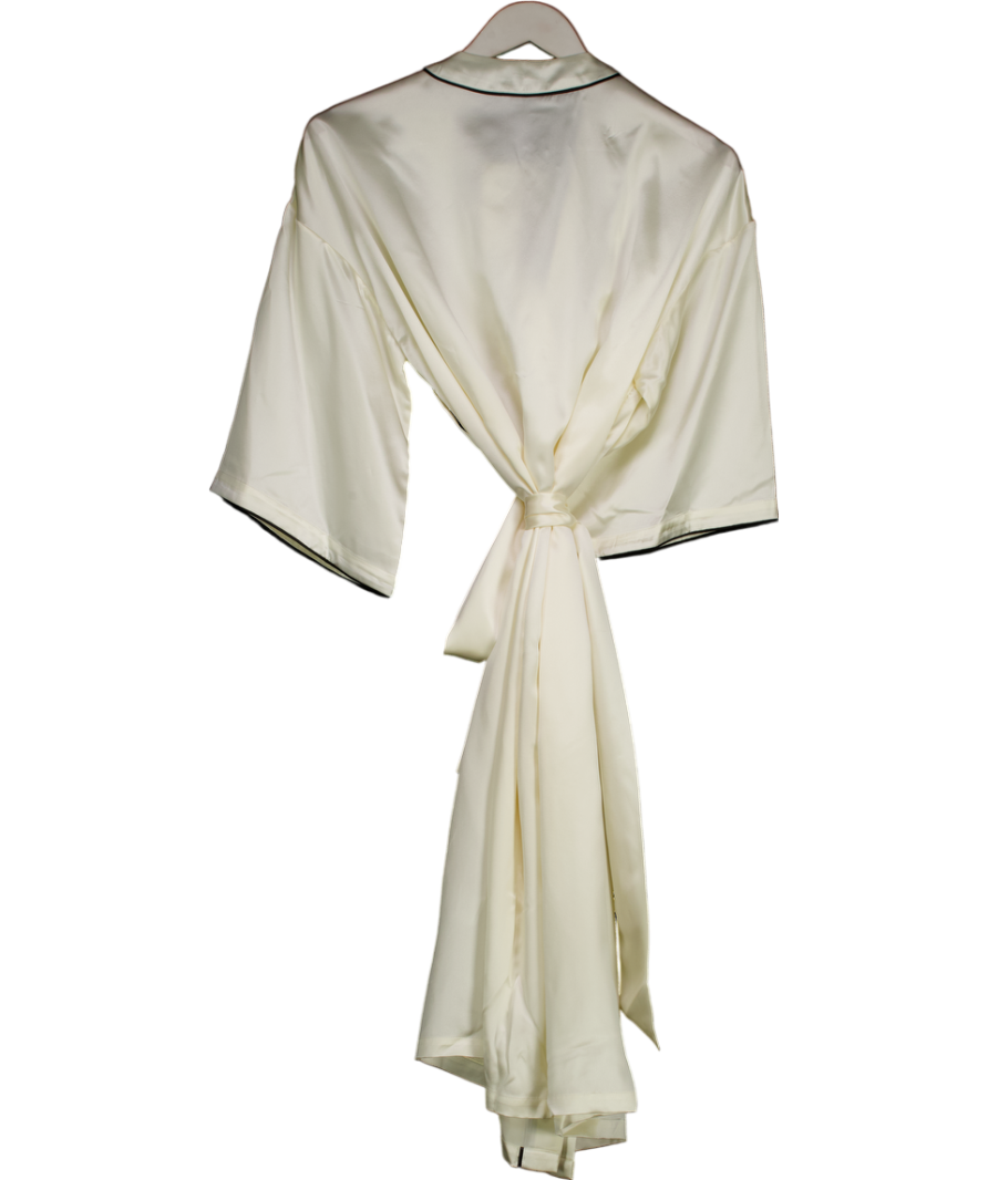 Not Just Pajama Cream Timeless Collection Silk Robe UK M