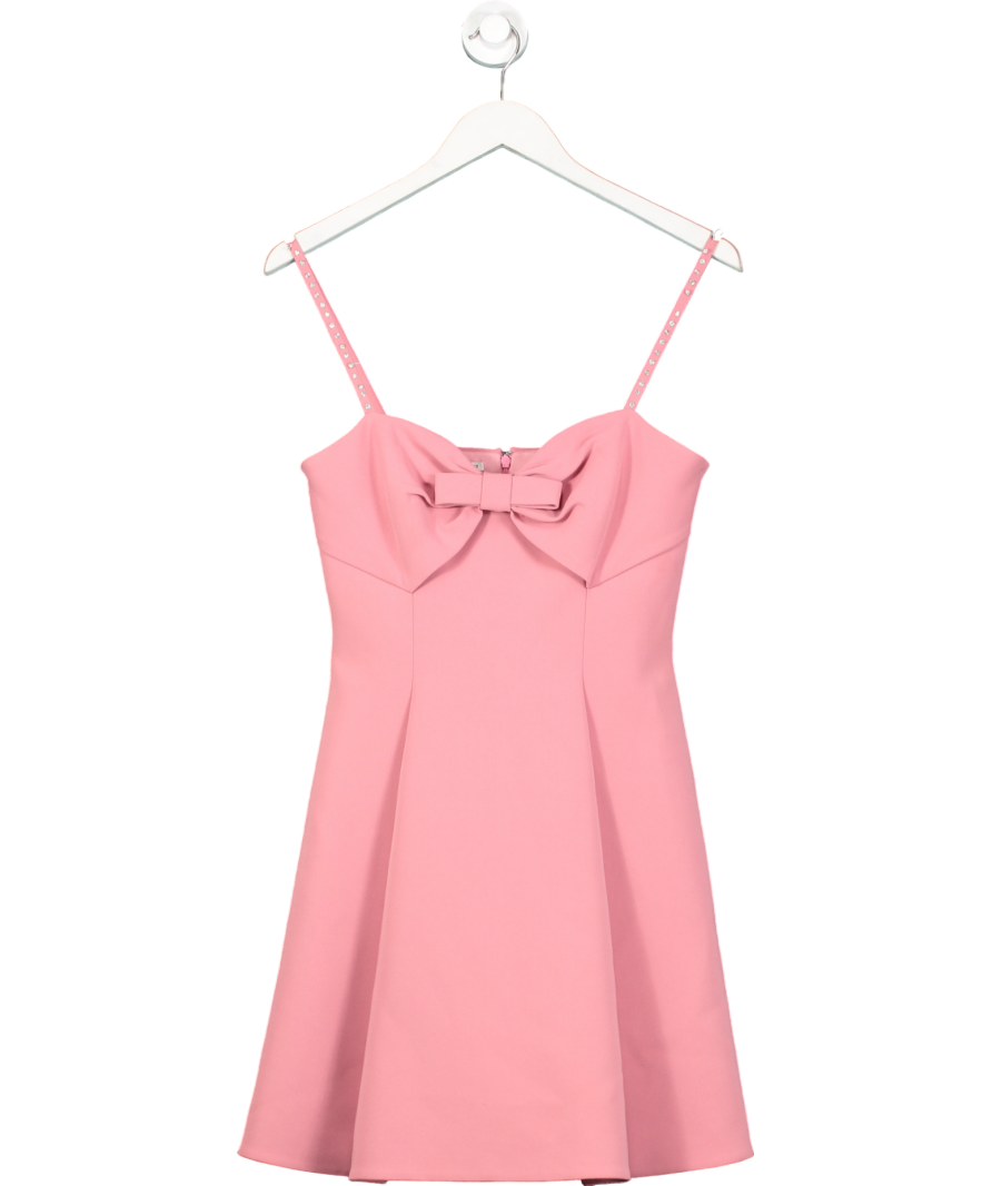Miu Miu Pink Embellished Bow Front Fit & Flare Mini Dress UK 10