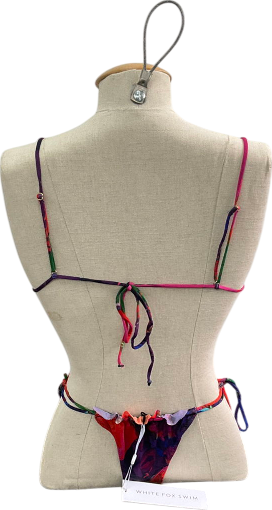 White Fox Multicoloured Natural Glow Radiation Bikini Set UK XS