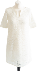 Adrianna Papell White Lace Mini Shift Dress UK 8