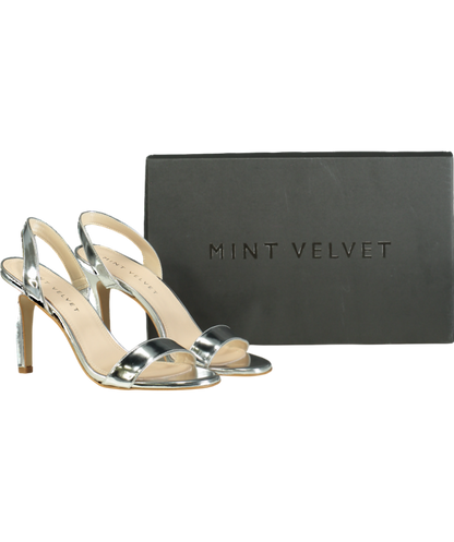 Mint Velvet Metallic Amara Stiletto Heel Sandals UK 6 EU 39 👠