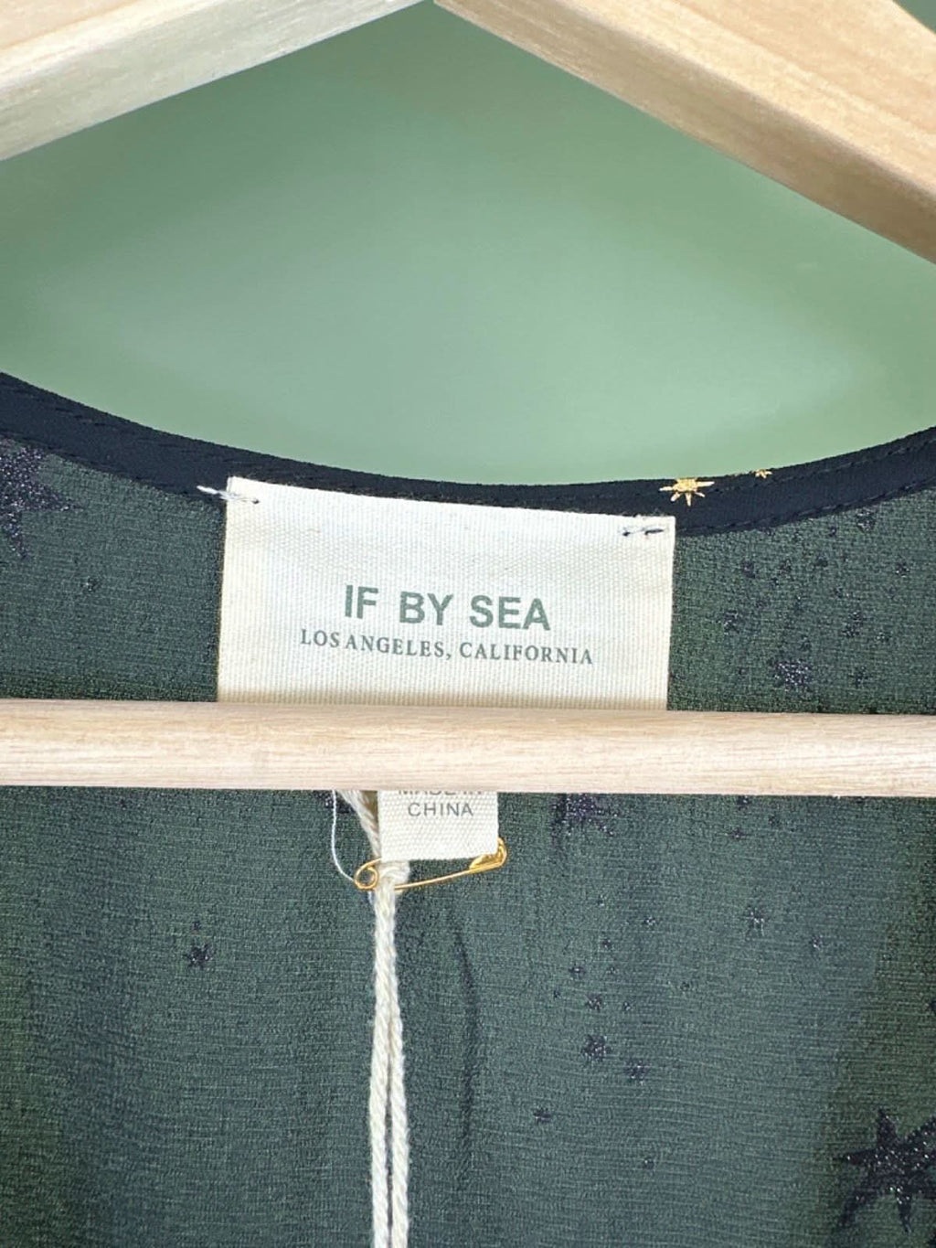 Silk Fred If By Sea Black Gold Star Print Maxi Dress UK S