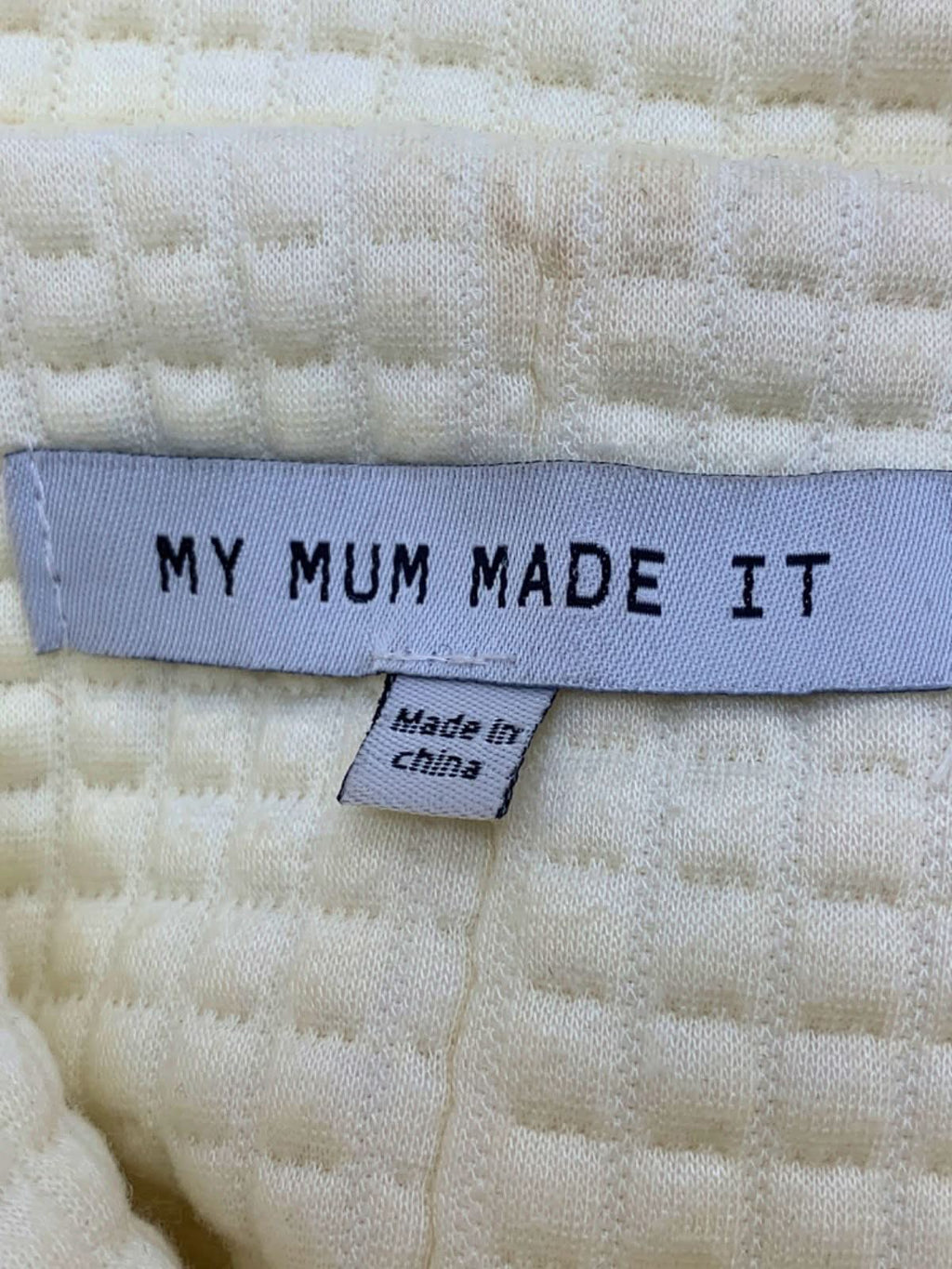 My Mum Made It Cream Quilted Jacket S