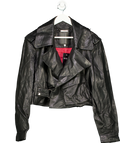 Boda Skins Black Cropped Blouson Leather Jacket UK M