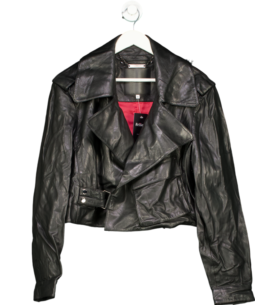 Boda Skins Black Cropped Blouson Leather Jacket UK M