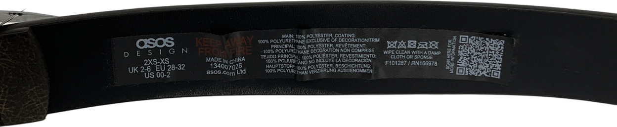 ASOS Brown Buckle Belt UK XXS