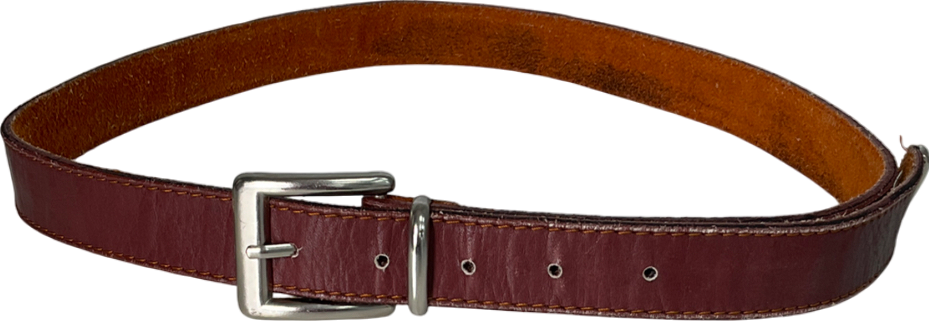 Brown Burgundy Leather Belt
