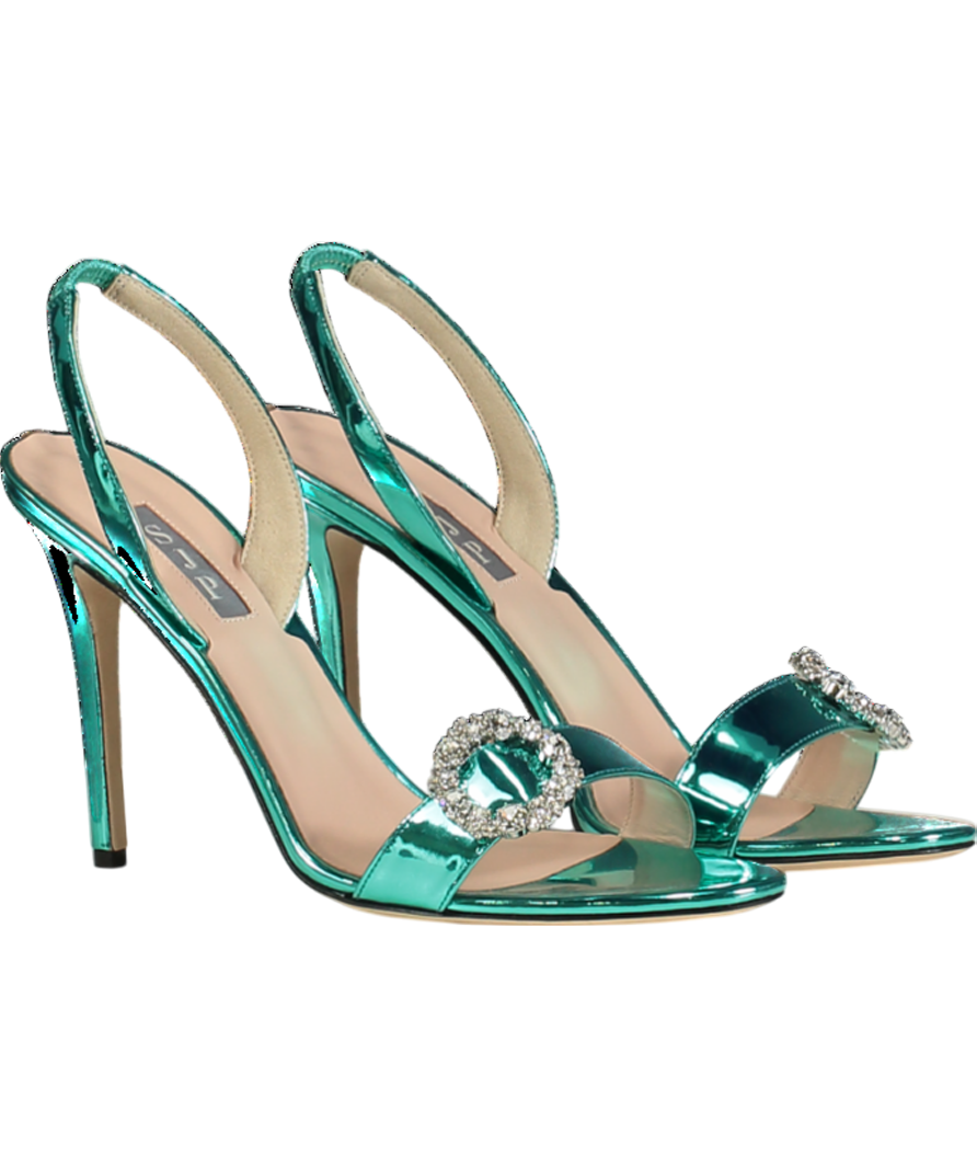 SJP Sarah Jessica Parker Blue Sea Foam Heels UK 8 EU 41 👠