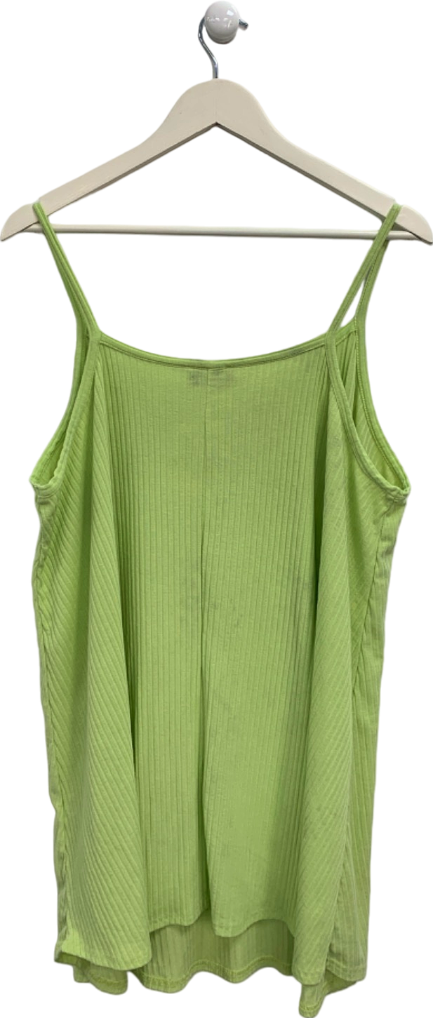 Yours Green Ribbed Cami Top UK 22-24