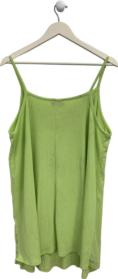 Yours Green Ribbed Cami Top UK 22-24