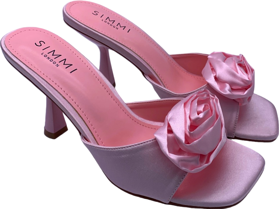 Simmi London Baby Pink Satin Emberley Heels UK 6