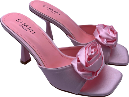 Simmi London Baby Pink Satin Emberley Heels UK 6