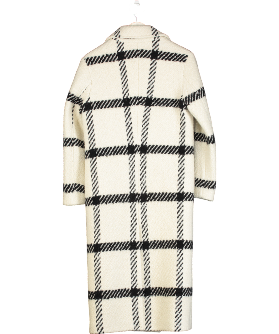 All Saints Cream Ryder Check Coat UK S