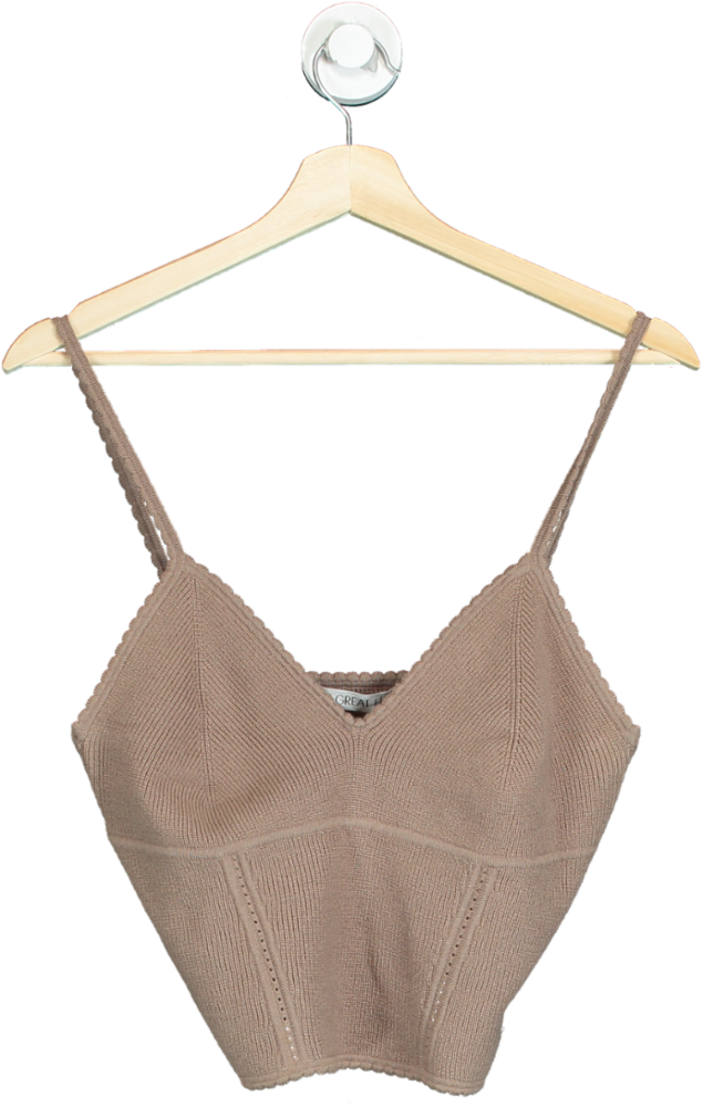 The Great Eros Brown Knit Crop Top UK M