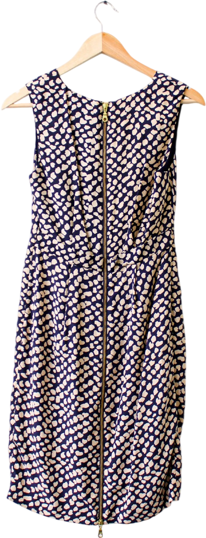 Whistles Navy Blue Ellie Animal Printed Dress UK 8