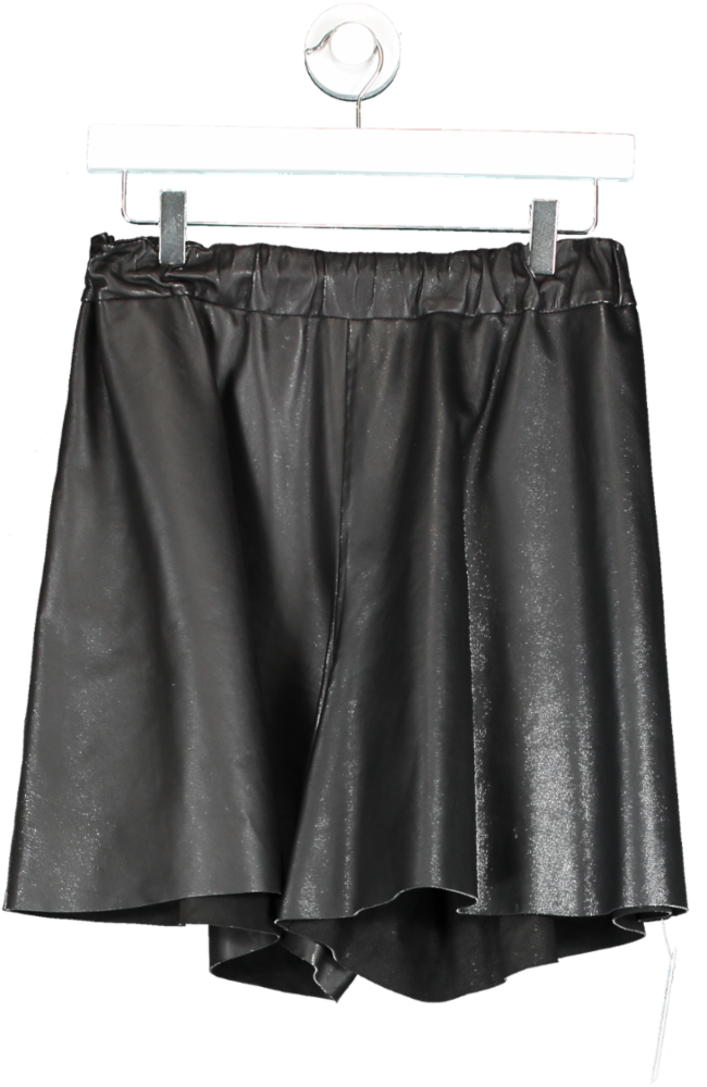 Red Valentino Black High Waisted Leather Shorts UK 12