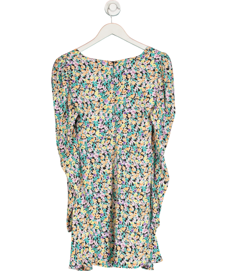 AFRM Multicoloured Long Sleeve Floral Mini Dress UK XS