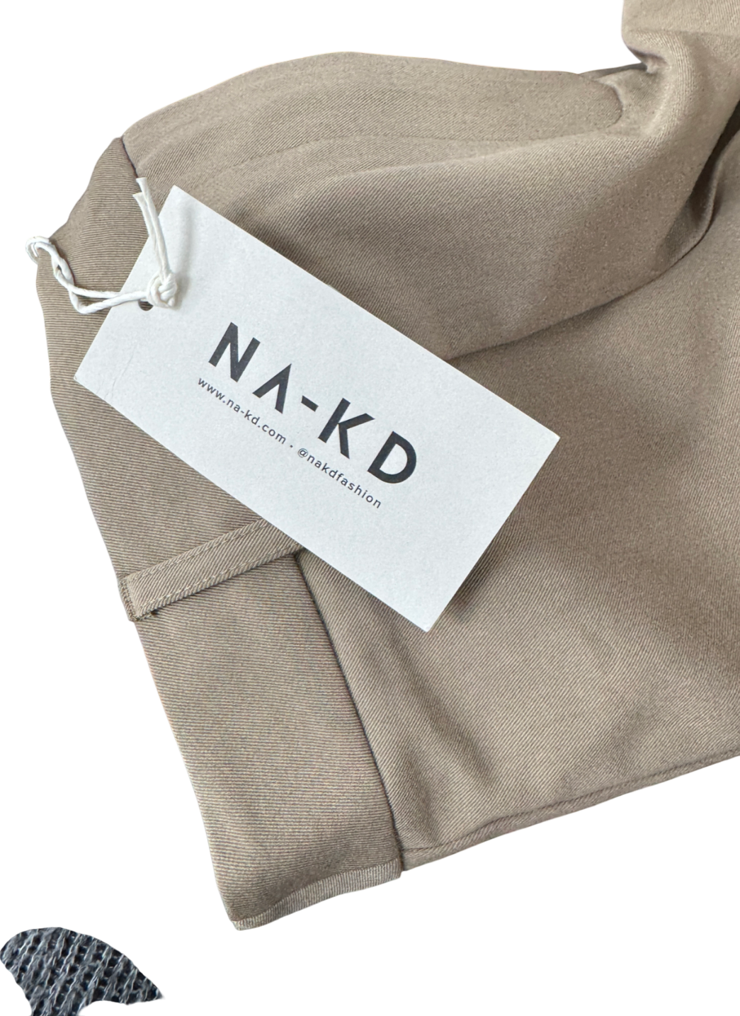 NA-KD Beige Cropped Mid Waist Suit Pants UK 8