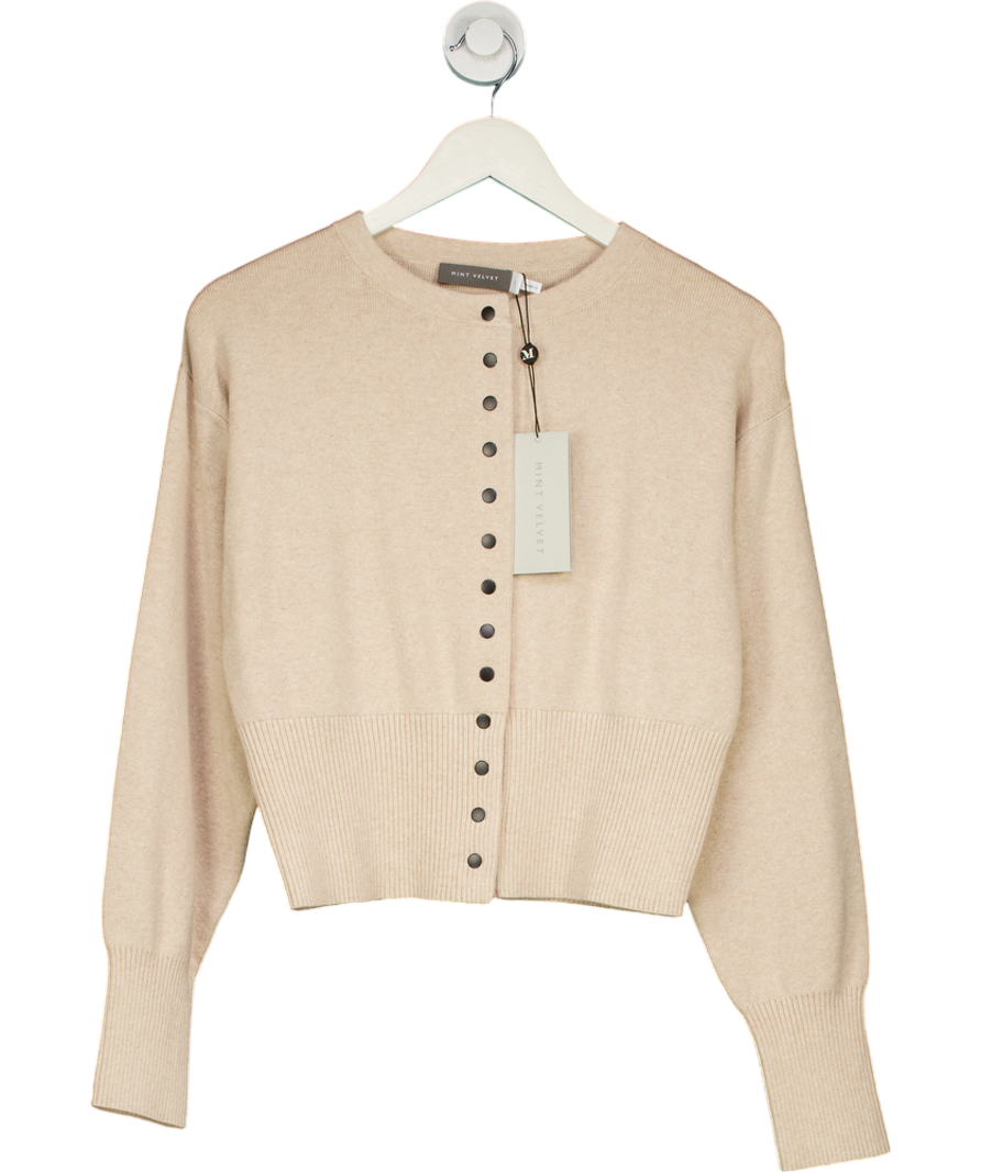 Mint Velvet Beige Cotton Blend Cardigan UK S