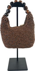 ASOS Brown Straw Grab Bag With Resin Ball Handle In Chocolate One Size