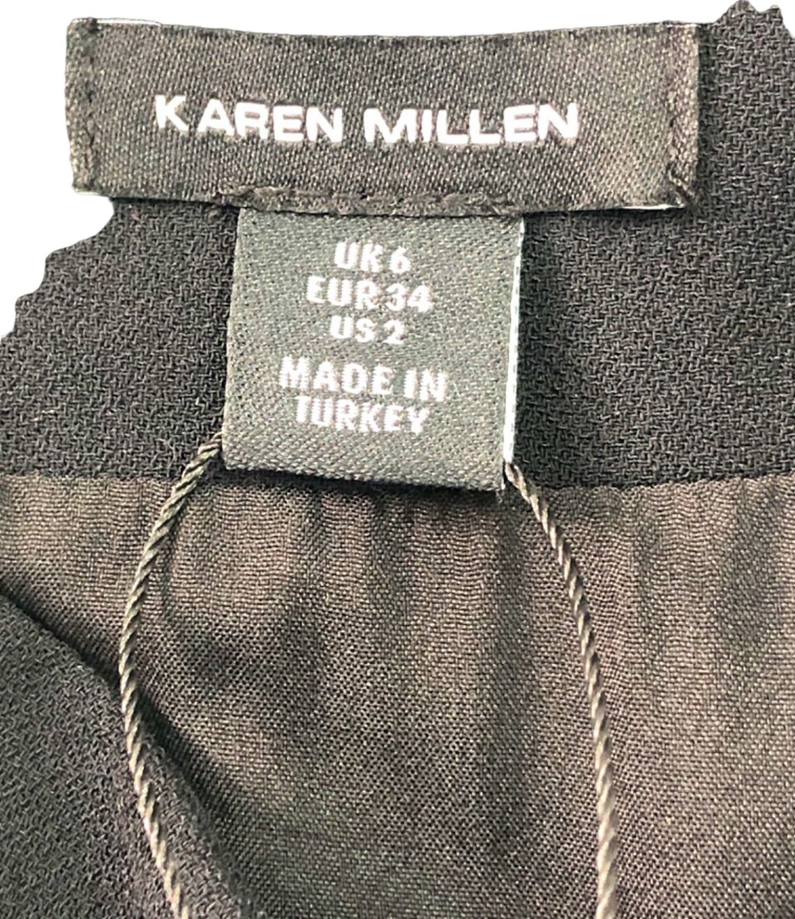 Karen Millen Black Tailored Pleat Insert Skirt UK 6