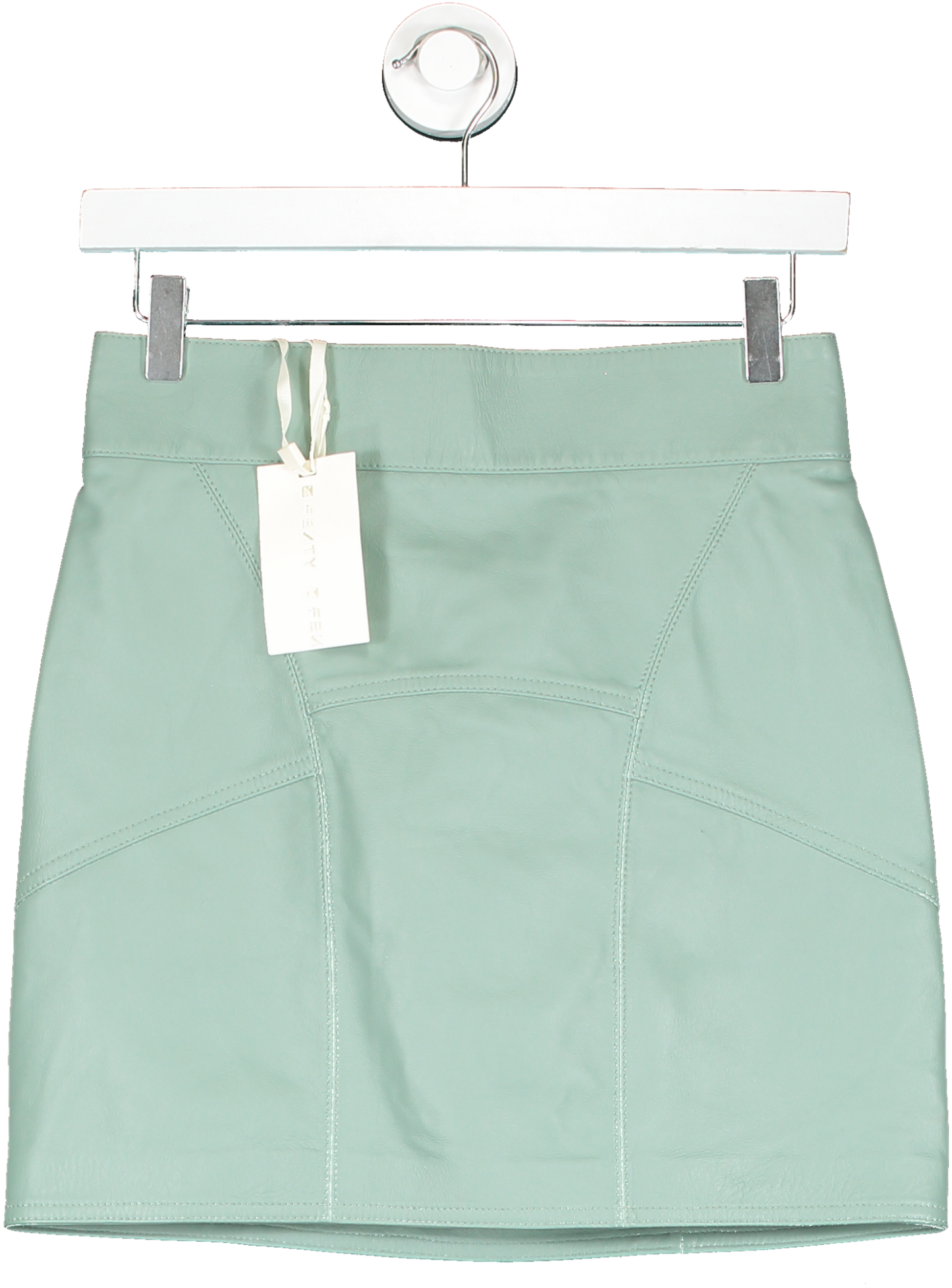 Fenty Green Leather Mini Skirt UK 10