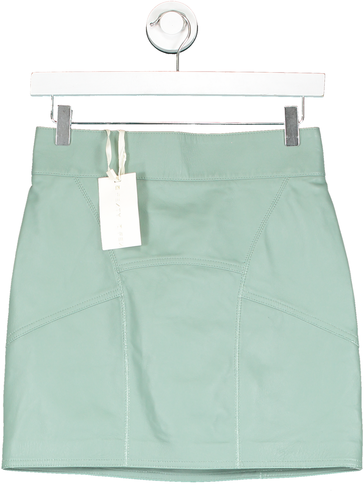 Green leather skirt outlet uk