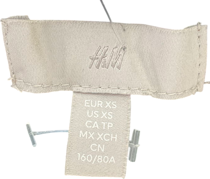 H&M Black Rib-knit Sweetheart-neck Top UK XS