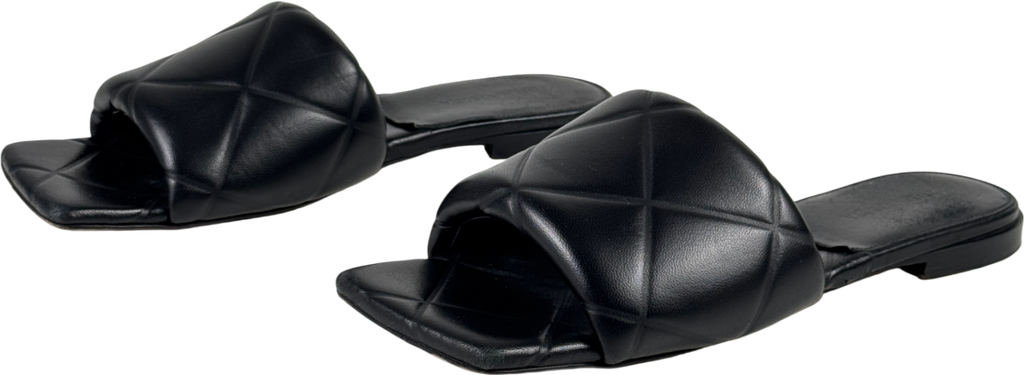 BOTTEGA VENETA Black Leather Woven Lido Flat Sandals UK 7 EU 40 👠