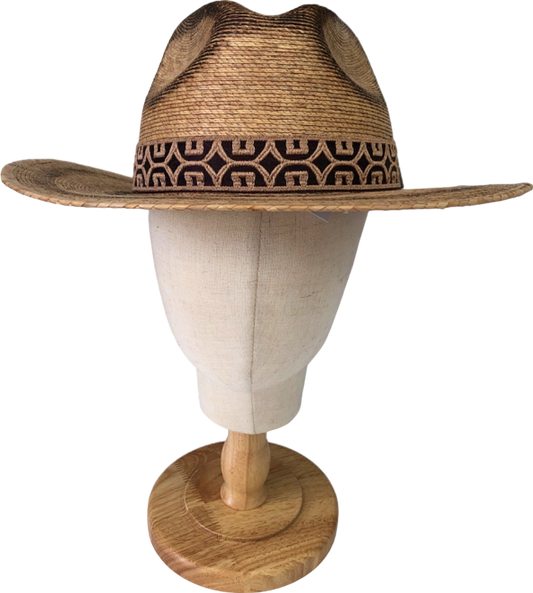 Marma Hats Natural Straw Cowboy Hat UK M