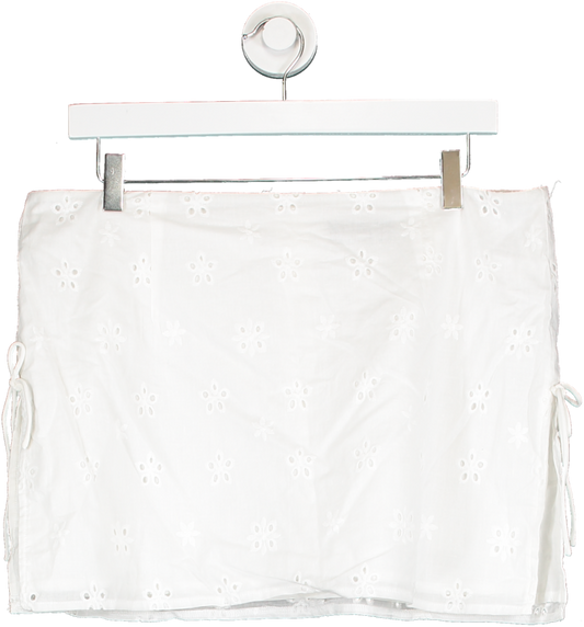 White Fox White Lace Mini Skirt UK XL