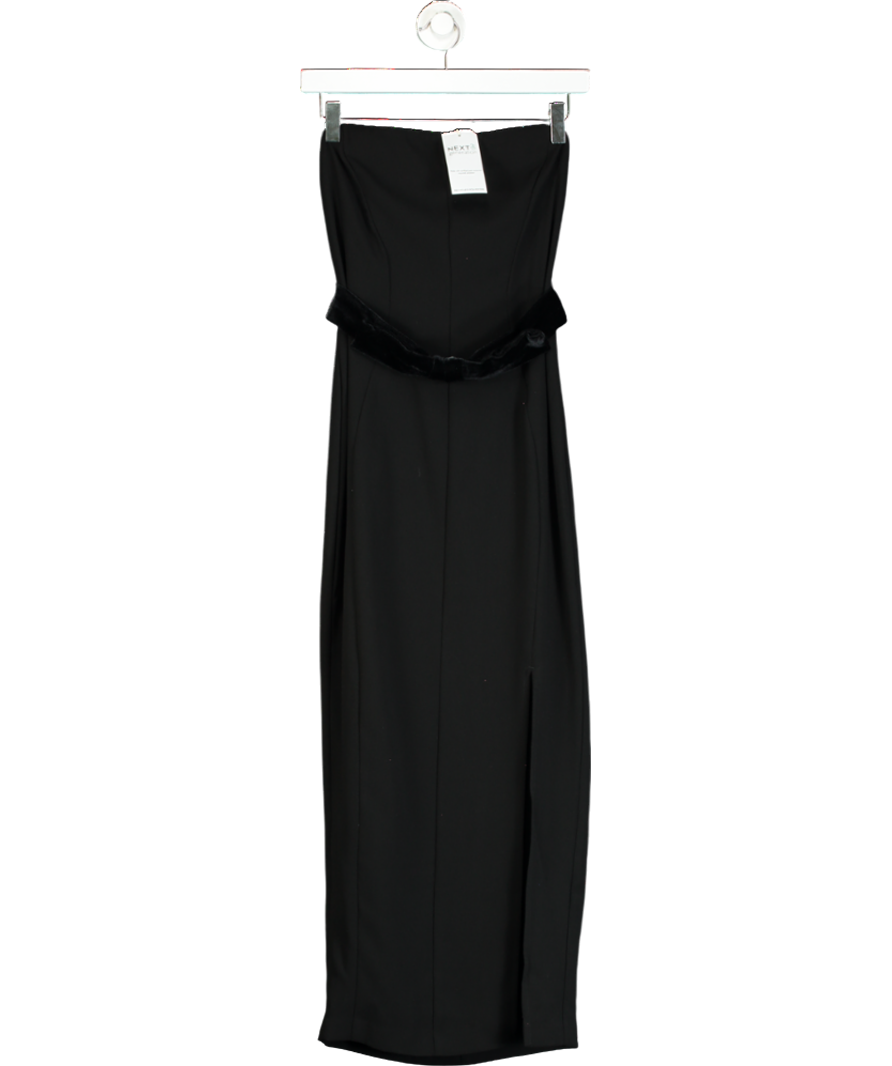 Next Black Bandeau Bow Midi Dress UK 6