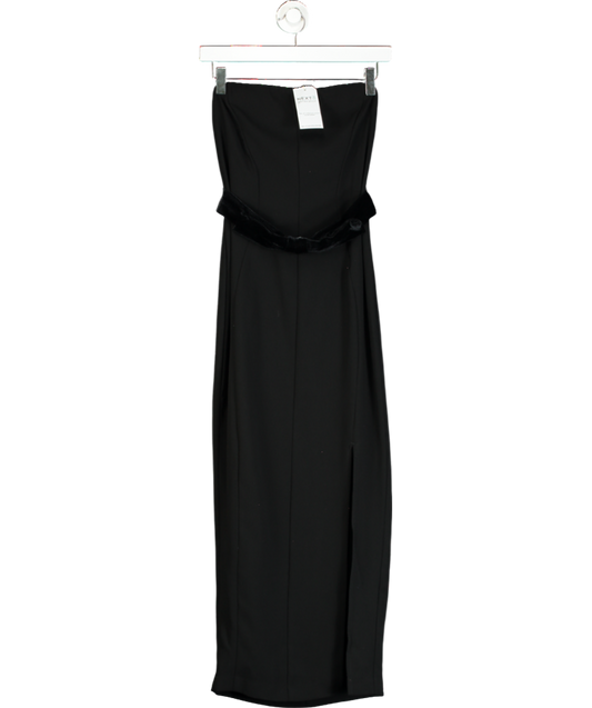 Next Black Bandeau Bow Midi Dress UK 6