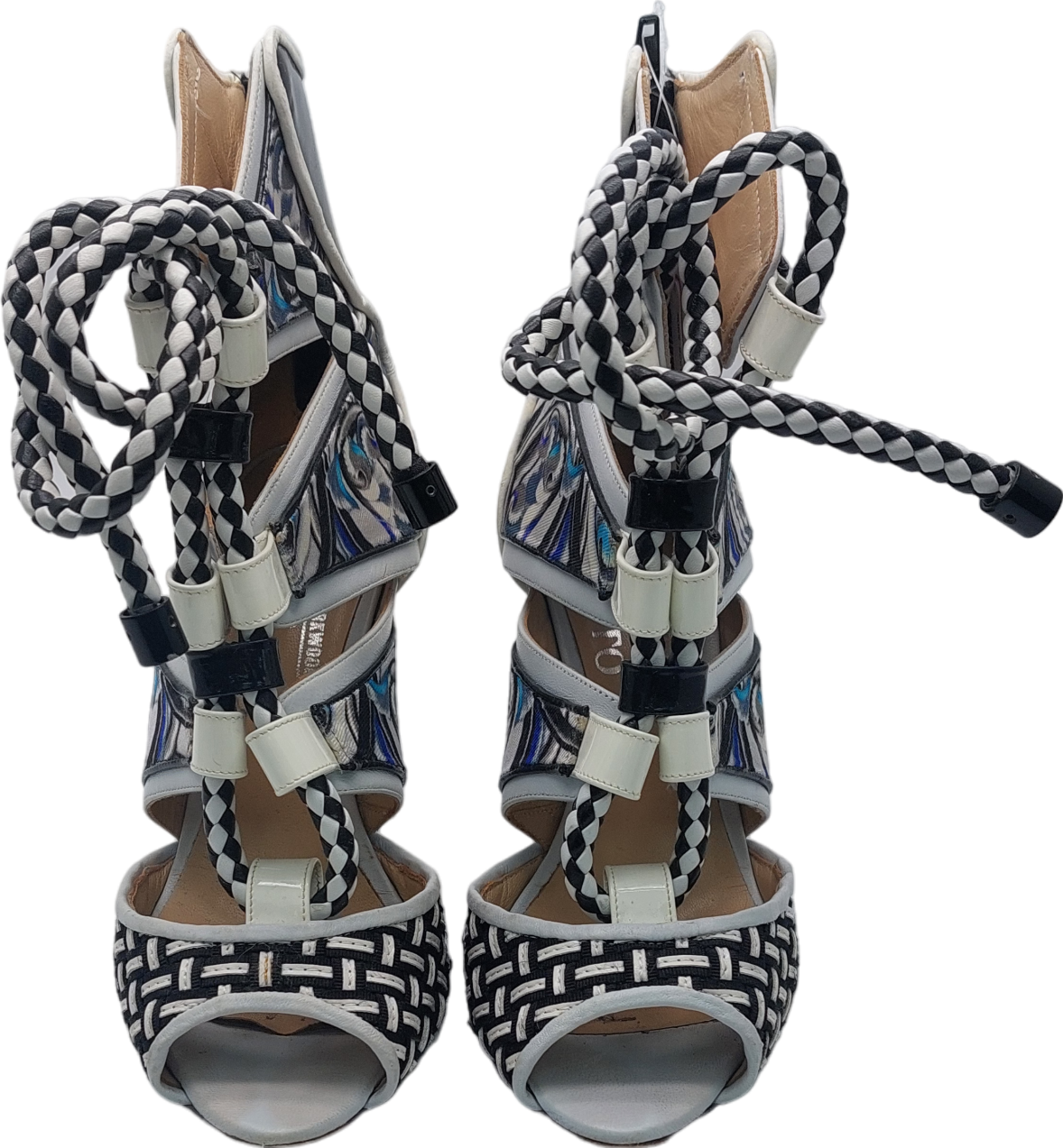 Vero Cuoio Black Monotone Heeled Sandals UK 2 EU 35 👠