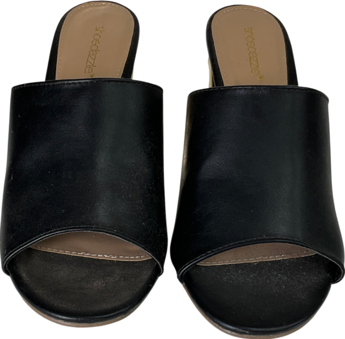 shoe dazzle Black Gold Block Heels UK 7 EU 40 👠