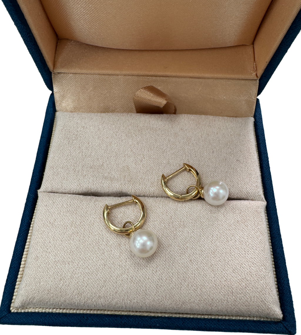 GINGIBERI 18k Solid Yellow Gold And Real Pearl Daily Reverie Earrings