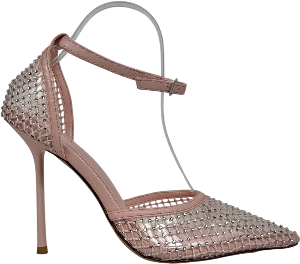 Simmi London Pink Manni Oink Mesh Diamanté Heels UK 5 EU 38 👠