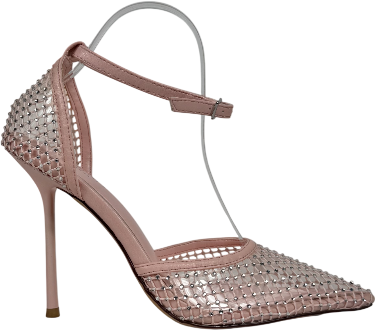 Simmi London Pink Manni Oink Mesh Diamanté Heels UK 5 EU 38 👠