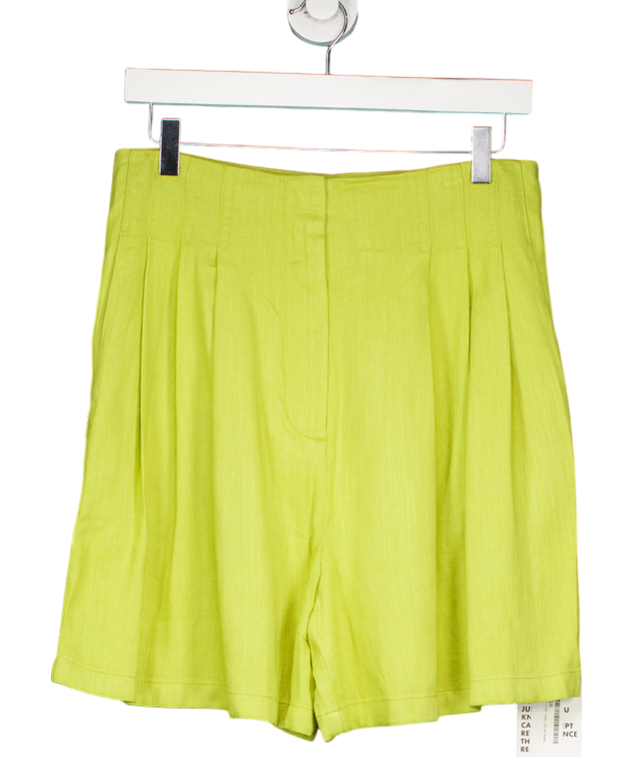 ASOS Green Linen Blend Pleated Shorts UK 10