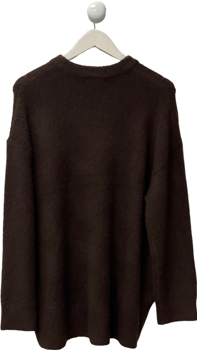 New Look Brown Sparkly Bouclè Knit Jumper UK L