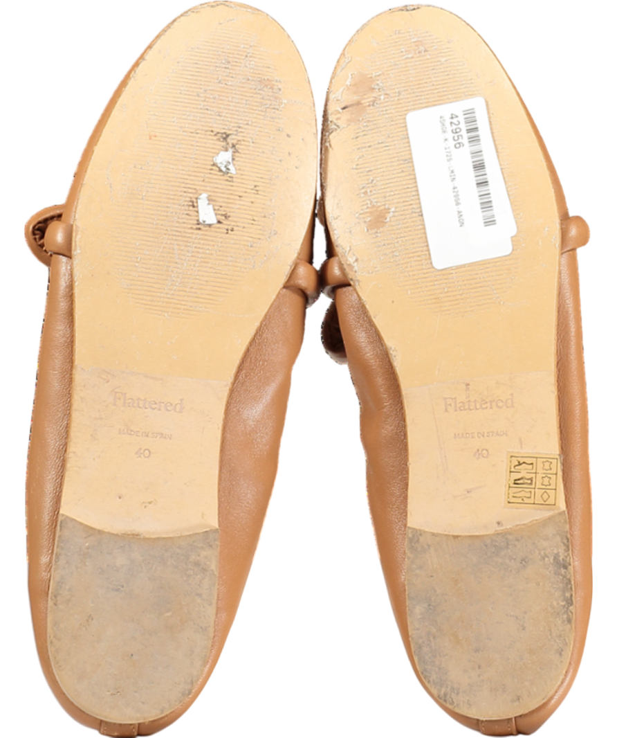 Flattered Brown Polly Flat Leather Ballet Pumps UK 7 EU 40 👠