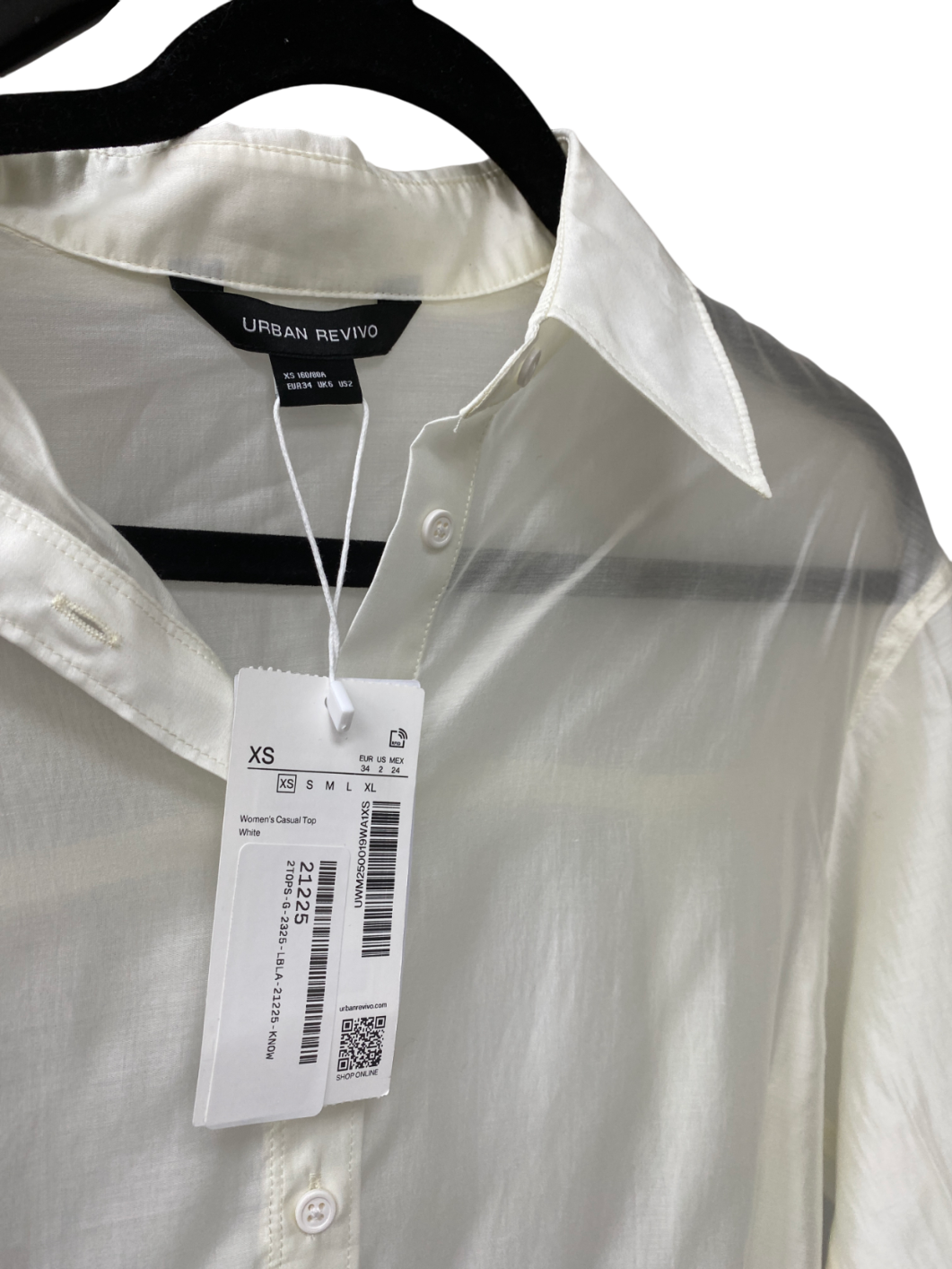 Urban Revivo Cream Semi Sheer Shirt UK XS