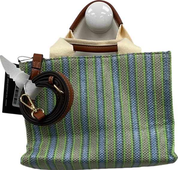 Next Beige Blue Canvas Hand Held Tote Bag