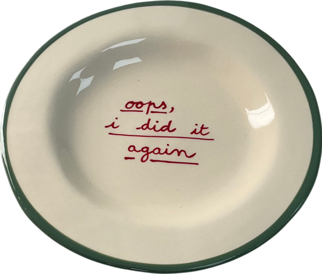 Laëtitia Rouget White Oops I Did It Again Plate
