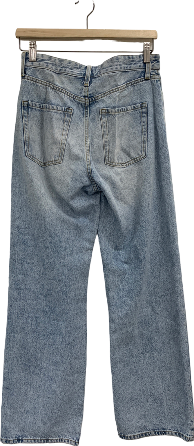 River Island Blue High Waisted Relaxed Straight Leg Jeans UK 8